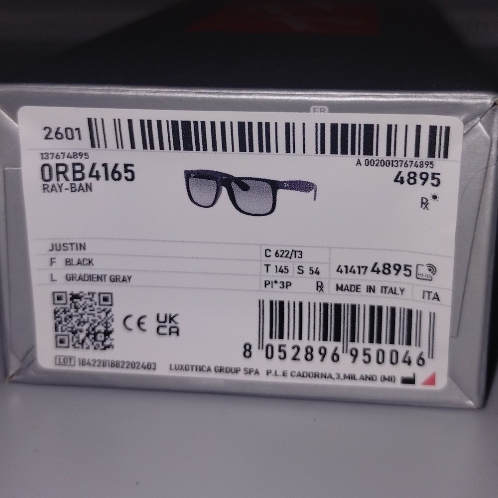 Ray-ban sunglasses brand new in box never opened rbf4165 Justin made in italy